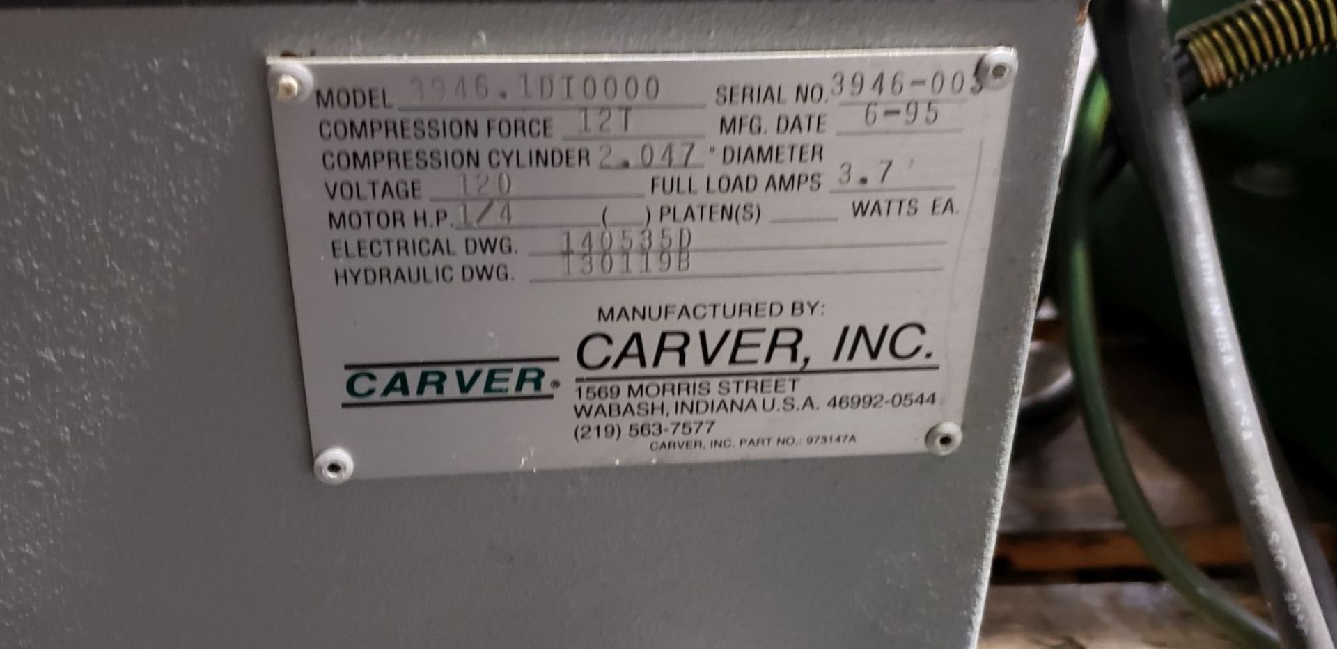 Carver 2 Post Hydraulic Press - Image 9 of 10