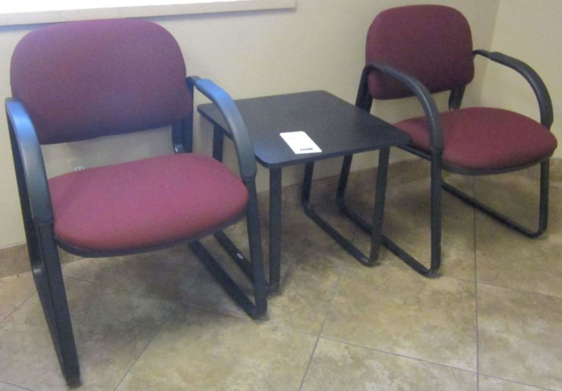 2 SIDE ARM CHAIRS W/ TABLE