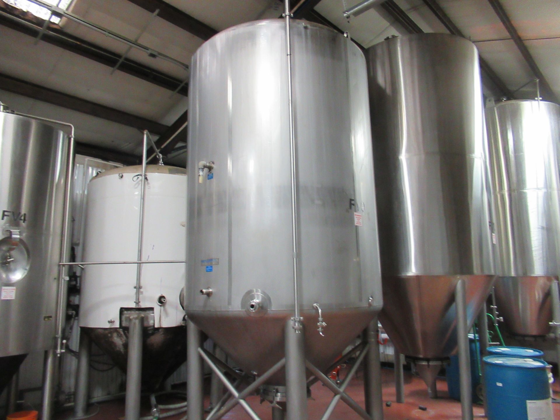 Mueller 70 BBL (2,220 gal.) Stainless Steel Cone Bottom jacketed fermenter