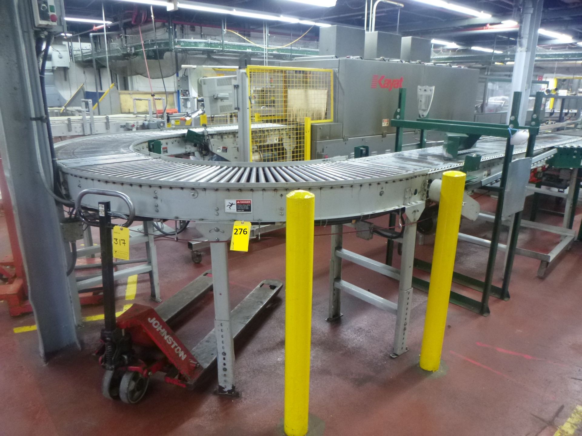 Hytrol Tray Discharge Conveyor, from tray shrink wrapping line, 24" power roller type with 180 - Image 2 of 2