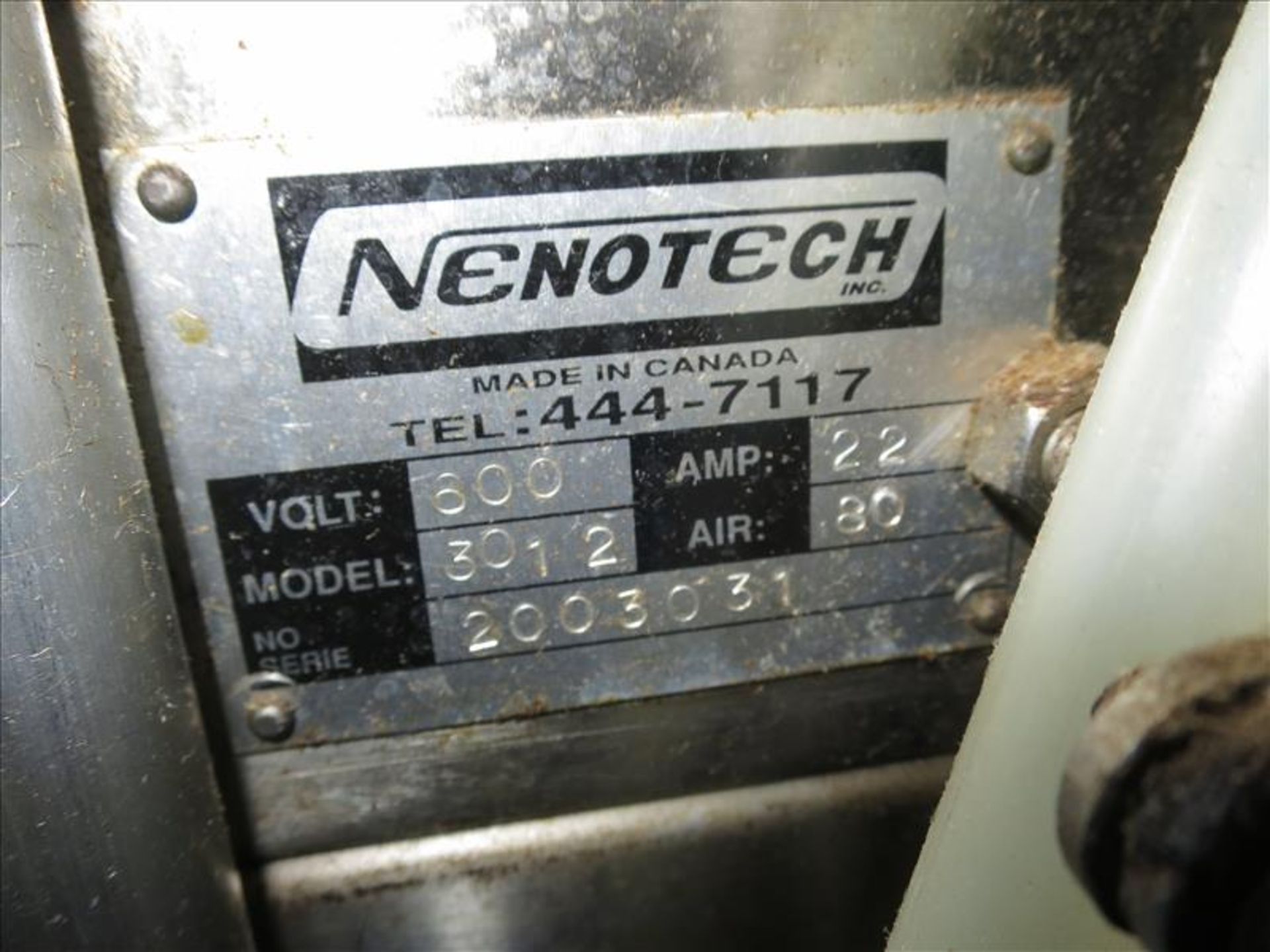 Nenotech Inc. S/S 12-can variety pack shrink wrapper bundler, model 3012, ser. no. 2003031, 330 - Image 3 of 5