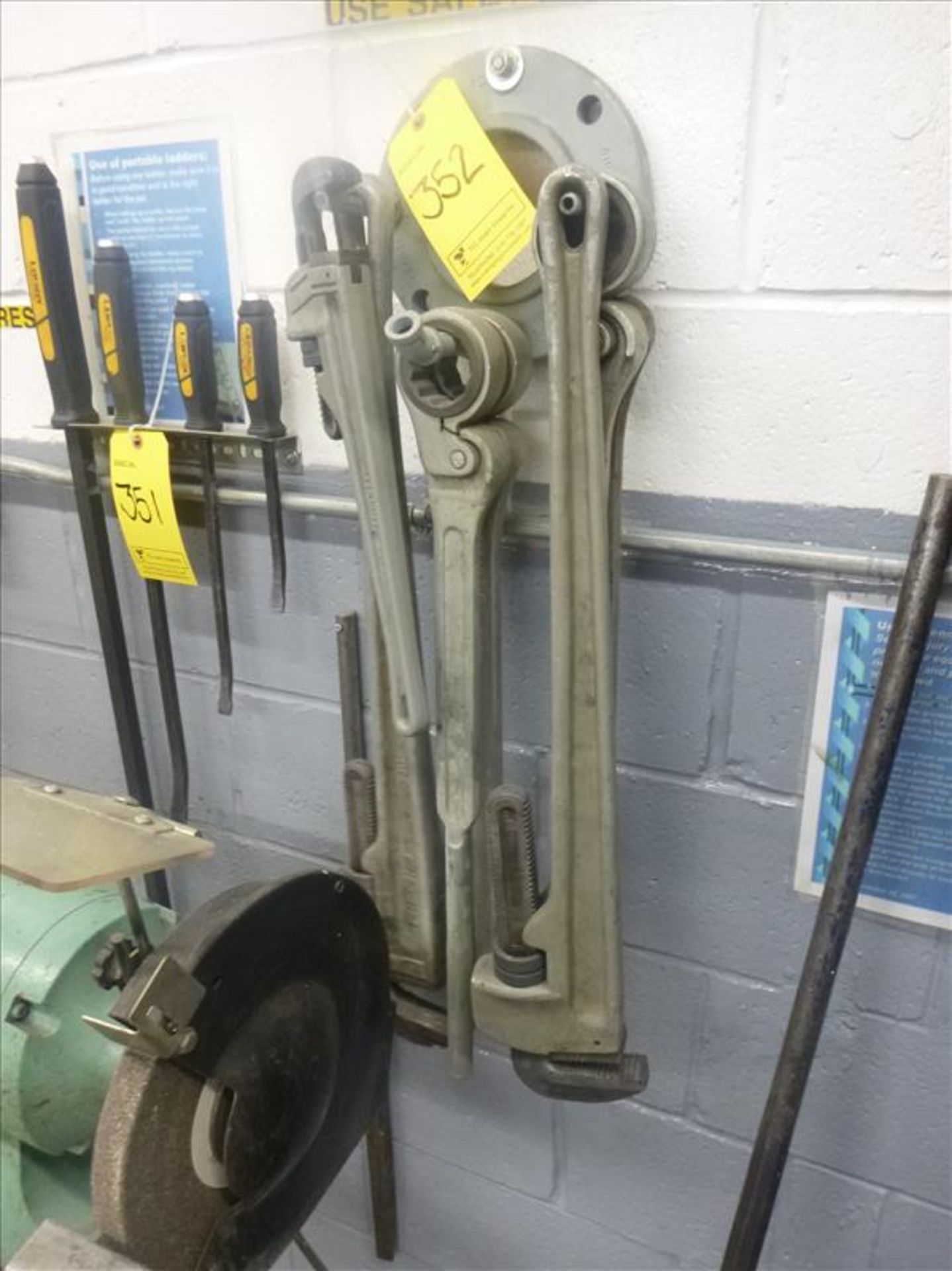 assorted pipe wrenches