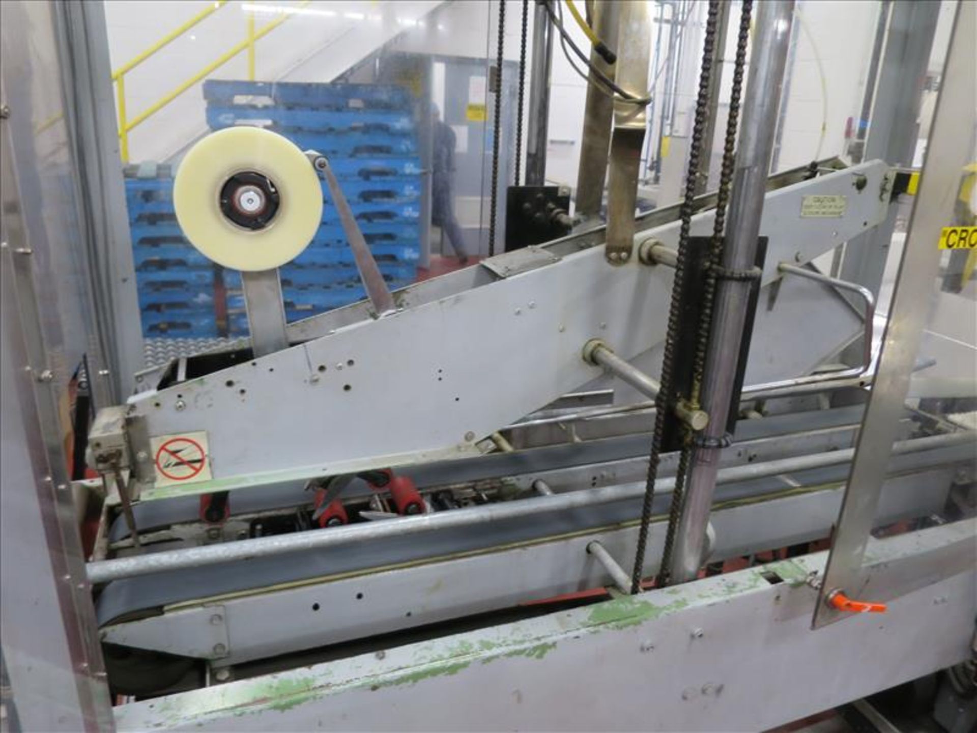 Little David case taping machine, c/w roller conveyor outfeed - Image 2 of 2