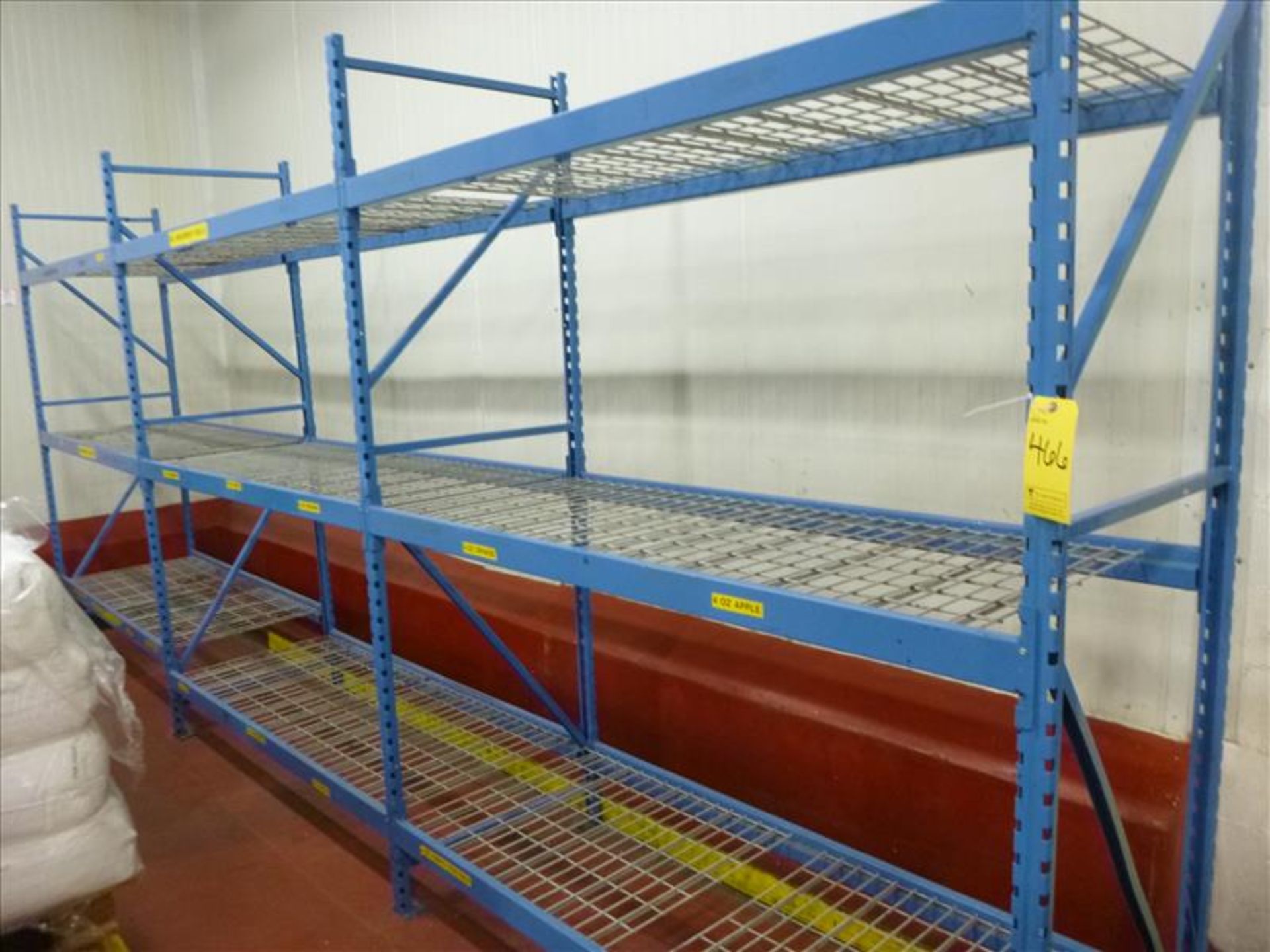 3 sections racking, 8 ft H x 30 in. deep (excluding contents)