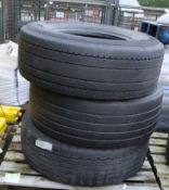3x Used tyres - 355/65r 22.5