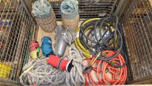 Various items - roping, climbing rope, oil extraction hose
