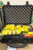 Peli case 1500 and assorted Kennametal cutting heads