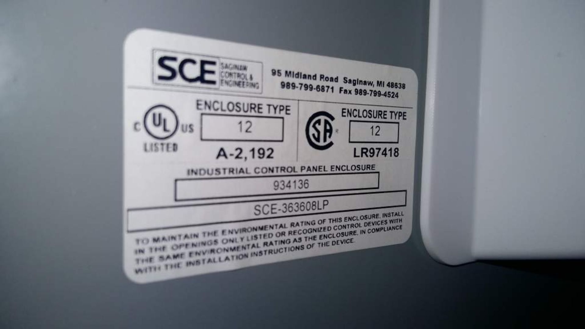 SEC Industrial control panel enclosure - Type 12 - Image 4 of 4