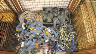 Various items - ratchet straps, chain hoist, hooks, D shackles