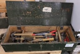 Wooden tool box with assorted tooling