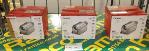 3x Canon MD205 digital video camcorder