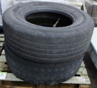 2x Used continental tyres - 385/65r 22.5