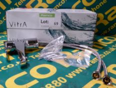 2x Vitra A450750VUK D-Line Chrome Basin mixer tap