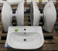 5x Laufen Jika Olymp New-50 10613 White ceramic sink 60 x 45cm