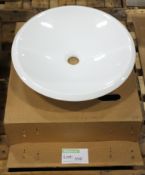 Iside Round Cream/White Shallow Basin / sink 50 x 50cm