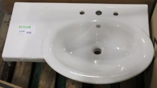 Laufen Gallery 14078 large White ceramic basin / sink 79 x 52cm