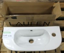 2x Laufen Object-50 15060 Hand wash basinms / sinks 60 x 22cm