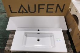 Laufen Living Square 70435 large square basin / sink & Living Square 60 70435 long flat ce