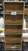 2x Inda 585701 Light Oak open cabinets, 5 shelves 115 x 40cm