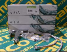 3x Vitra A450750VUK D-Line Chrome Basin mixer tap