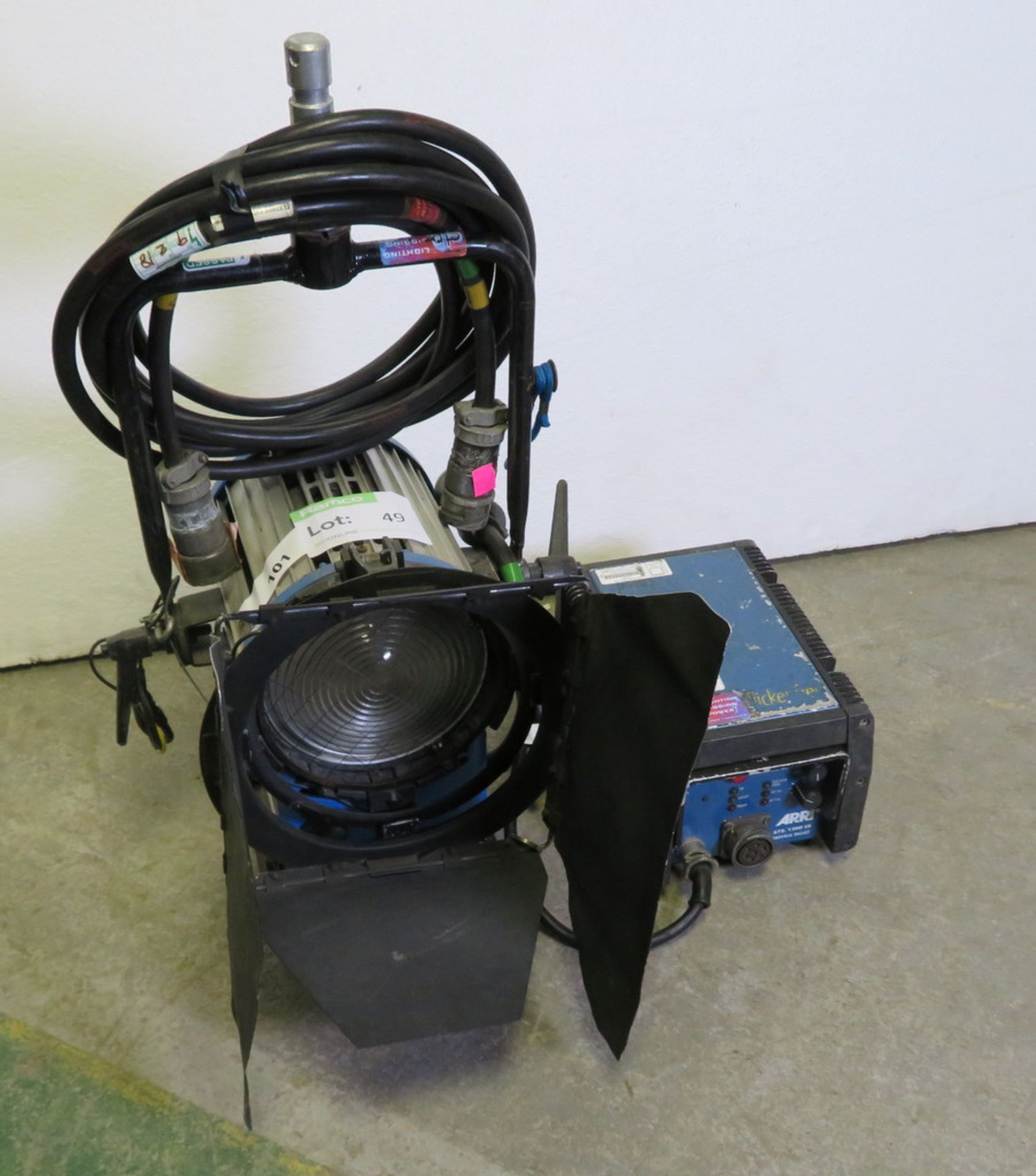 1 x Arri 1.2Kw MSR fresnel c/w electronic ballast & header cable