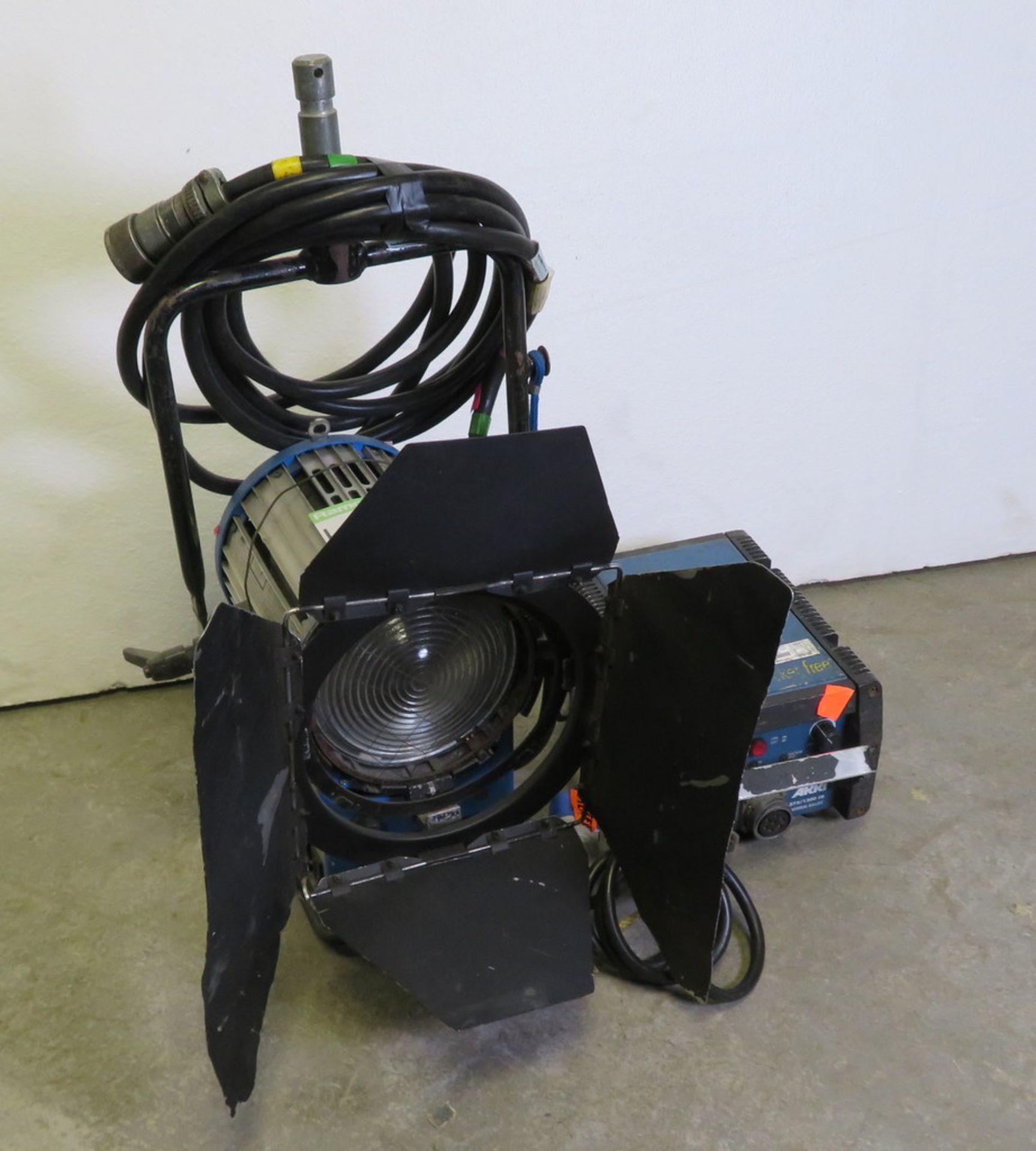 1 x Arri 1.2Kw MSR fresnel c/w electronic ballast & header cable