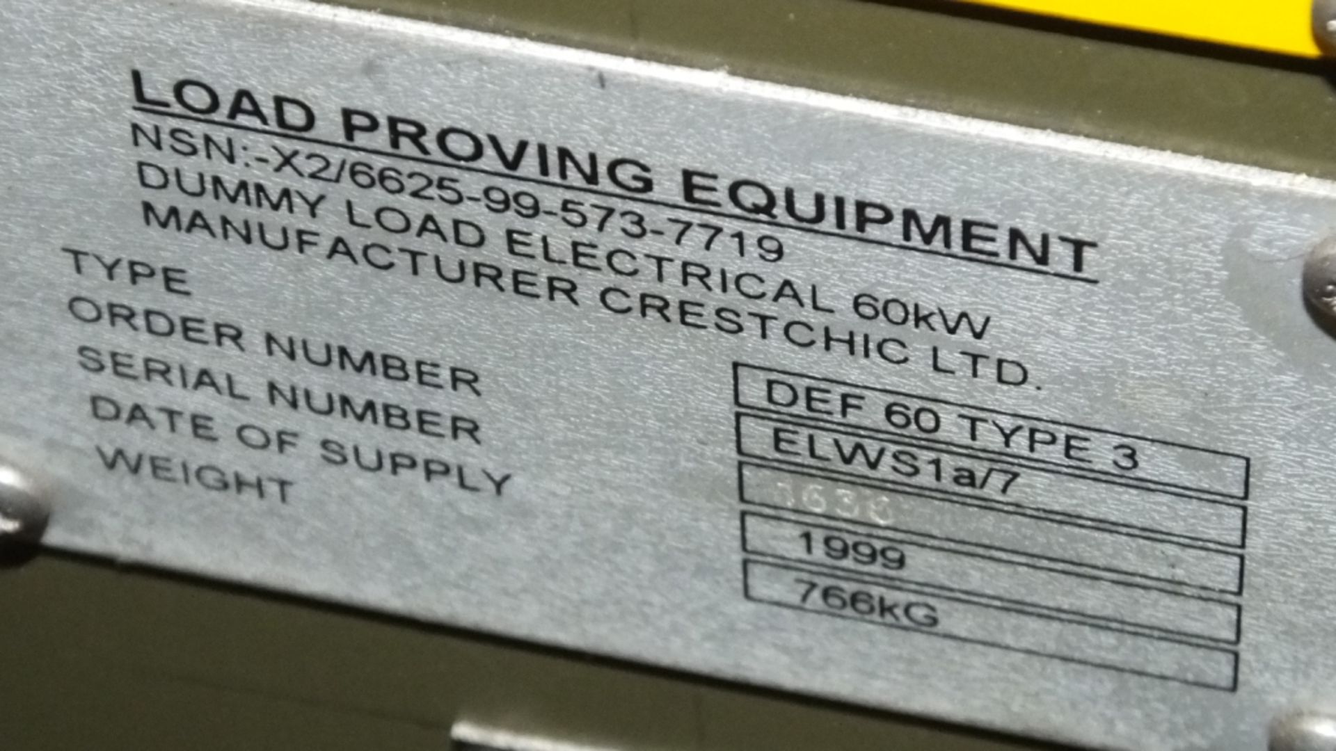 Crestchic Def 60 type 3 Dummy load Electrical 60KW - NSN X2 / 6625-99-573-7719 - Image 5 of 7