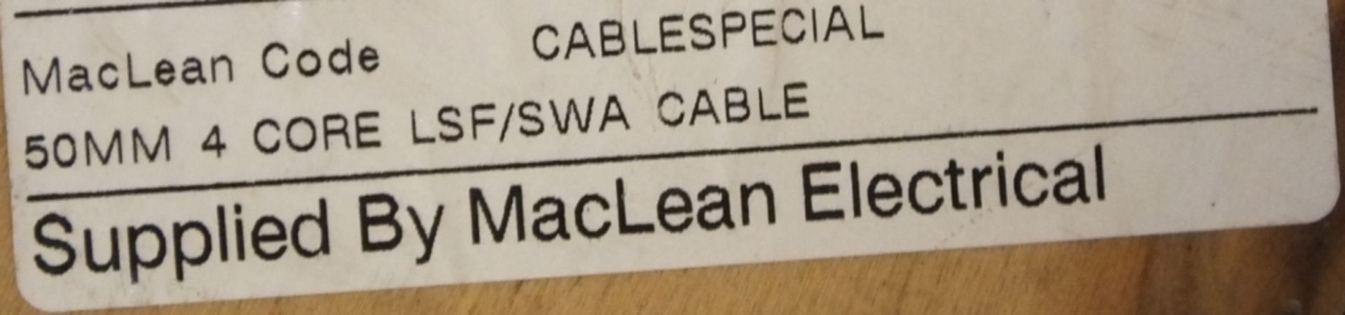 2x Batt Cable reels - 1x 4 core 4mm XLPE/LSF/SWA/LSF black 100M, 1x 50mm 4 core LSF/SWA - Image 5 of 5