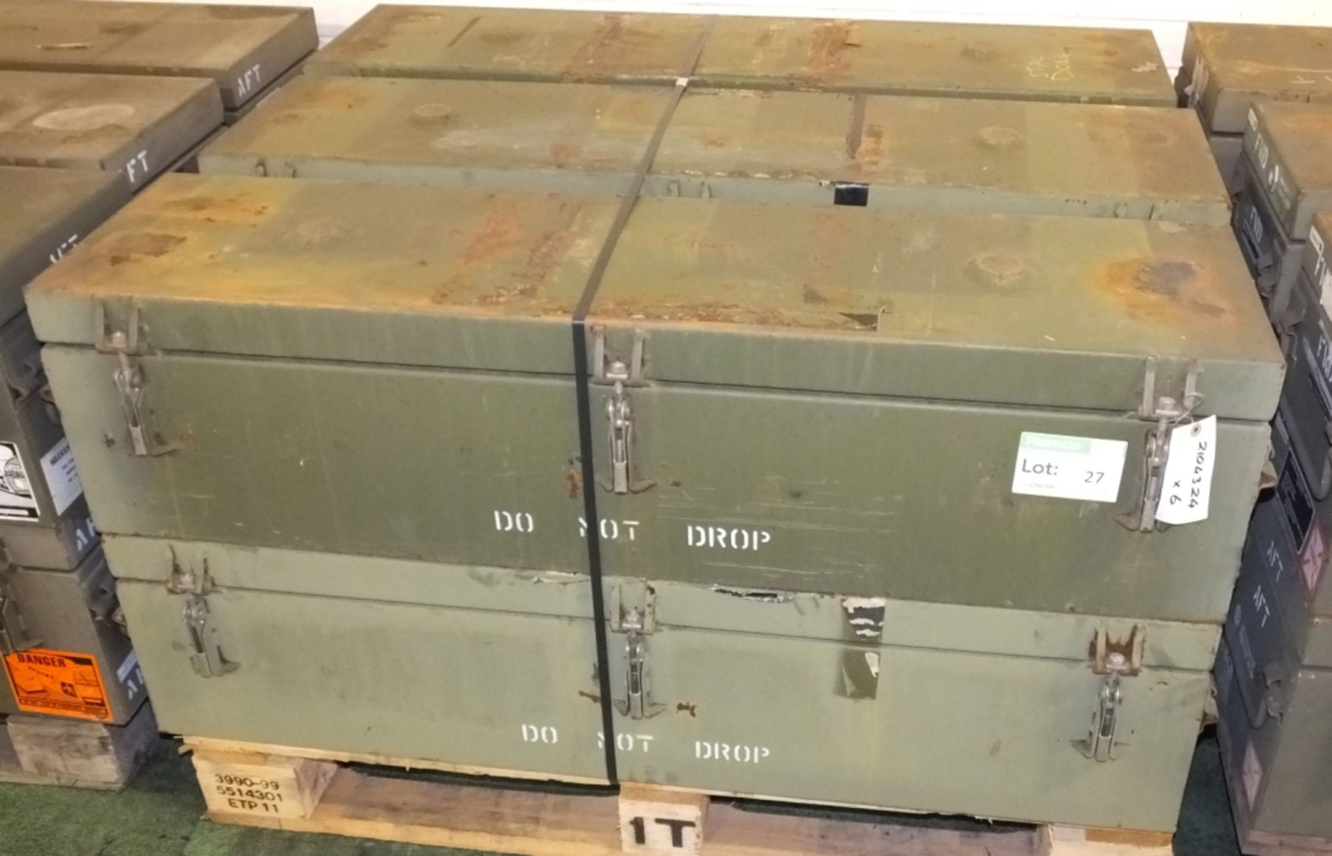 6x Gas cannister storage boxes NSN 1325-01-440-9152
