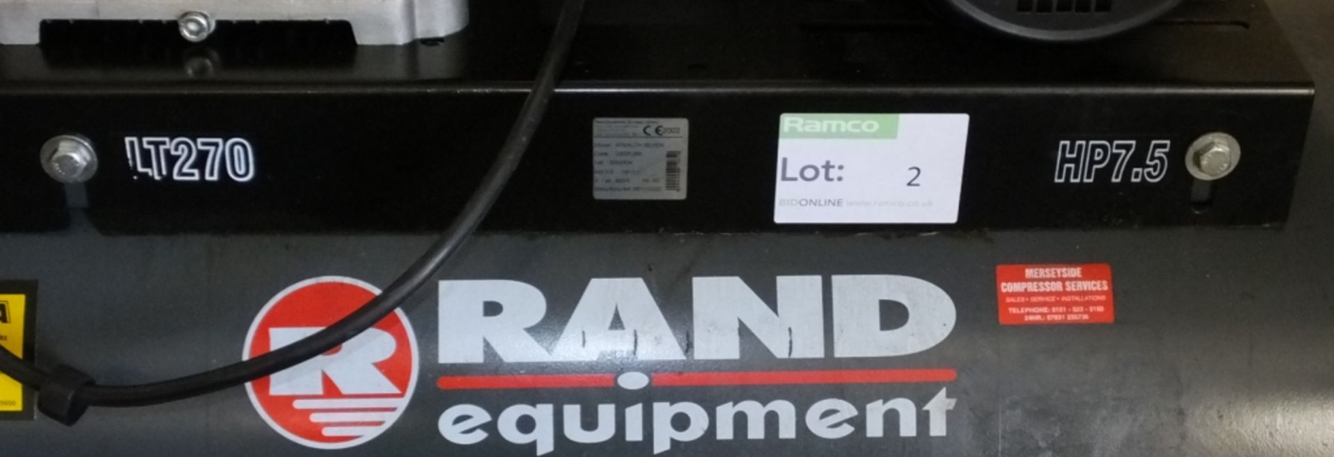 Rand LT270 HP 7.5 Compressor 270 ltr - 11 bar - Image 4 of 7