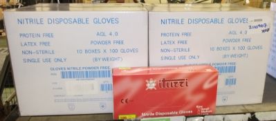 Nitrile disposable gloves - 10 boxes - 100 per box - 2 boxes