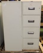 2x Chubb 4 drawer filing cabinets (with keys)