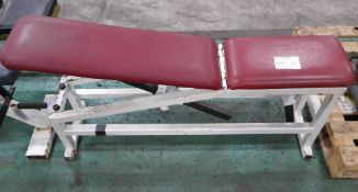 Red Multi Adjustable Weight Bench 136cm Long, Does Have A Small Tear - Please note that th