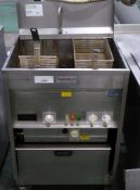 Valentine Freestanding Double Chip Fryer With drainage system Spares or Repairs - Please n