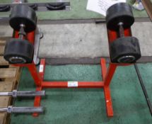 Strongman Dumbbell Stand With A pair Of 30kg Hammer Strength Dumbbells - Please note that