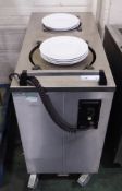 Portable Electric Plate Warmer On Castors 95 x 48 x 90cm (WxDxH) - Please note that there