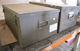 2x Steel Carry Cases 640mm x 380mm x 260mm