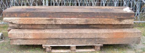 16x Wooden Sleepers 2.6m x 250mm x 125mm