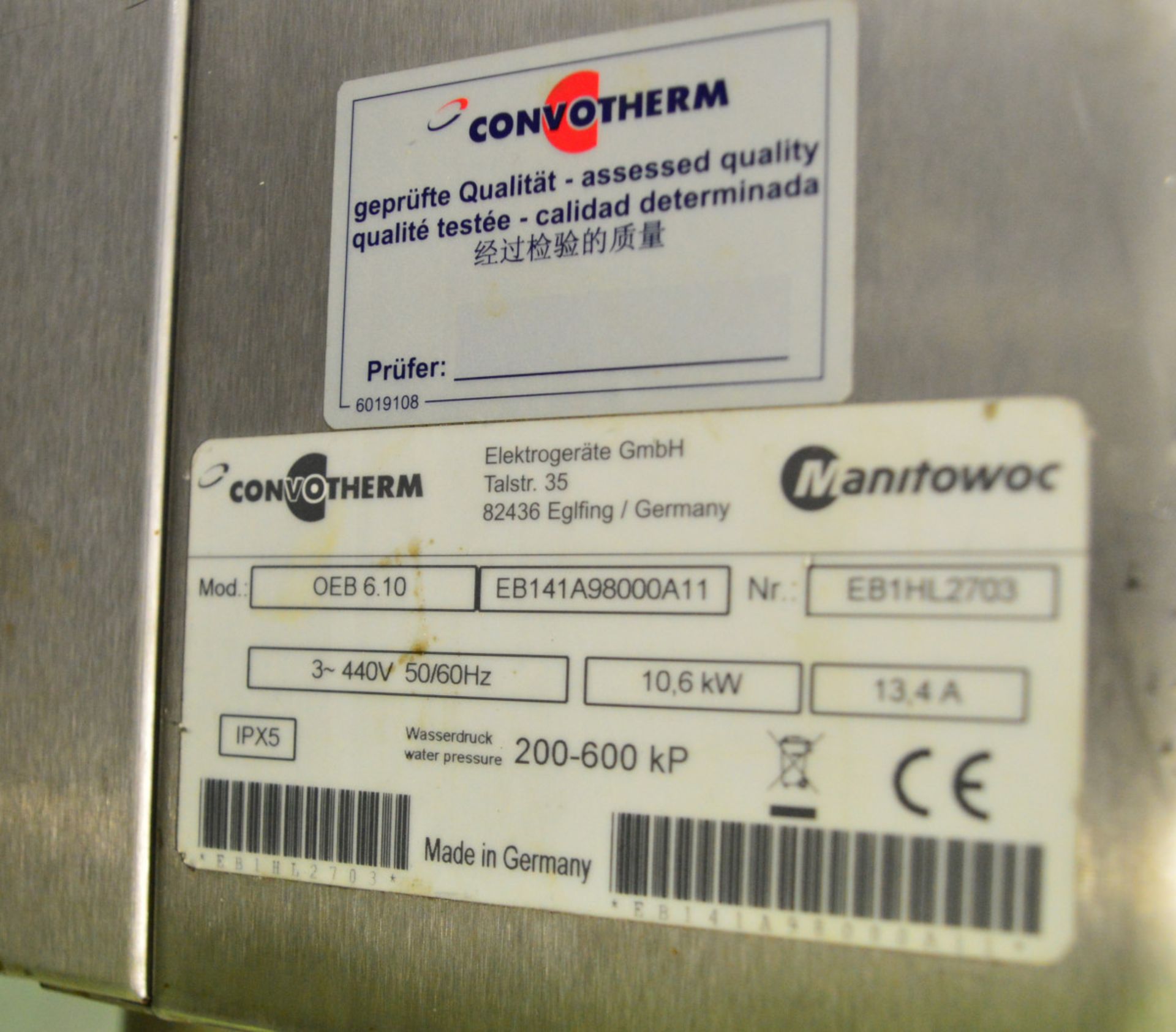 Convotherm Oven OEB 610 10.6kW 440V 50/60Hz - Image 5 of 5