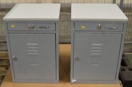 2x Bedside Cabinets With Drawer - Lockable With Padlock