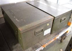 2x Steel Carry Cases 640mm x 380mm x 260mm
