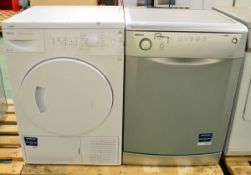 Beko Dishwasher DWD5412S. Beko Condenser Dryer DSC88W