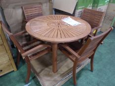 4 x Homebase Almeria Stacking Chairs & Almeria Round 4 Seater Table