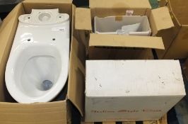 1x Laufen Gallery White Toilet, 2x Cisterns (1 damaged)