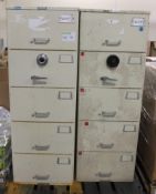 2 x 4 Drawer Filing Cabinets (Combination Unknown) - loading fee of £5+VAT for this item