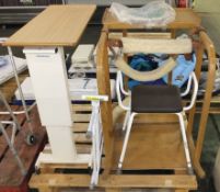 Hoskins mobile bed tray, Bedgate assembly, Seat & Wooden frame - loading fee of £5+VAT for