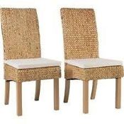 Pair of Rattan Aspley Dining Chairs - loading fee of £5+VAT for this item