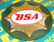Cast Iron Motorbike Sign - BSA