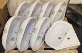 8x Olymp New 5S corner sink basins - Please note there will be a loading fee of £5 on this