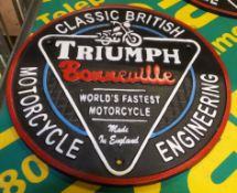 Cast Iron Motorbike Sign - Triumph Bonneville